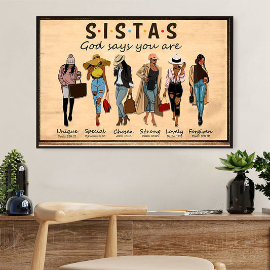 African Americans Afro Poster Prints | God Says You Are | Wall Art Black Pride Gift for Black Girl