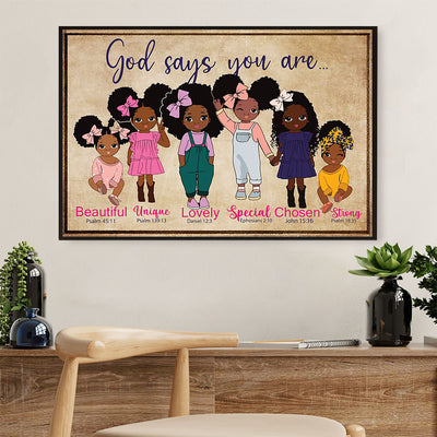 African Americans Afro Poster Prints | God Says You Are | Wall Art Black Pride Gift for Black Girl