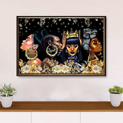 African Americans Afro Canvas Wall Art | Black Queen | Black Pride Gift for Black Girl
