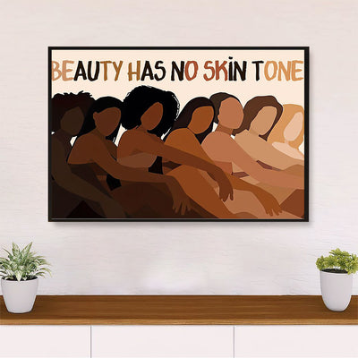African Americans Afro Poster Prints | Beauty Has No Skin Tone - Different Colors | Wall Art Black Pride Gift for Black Girl
