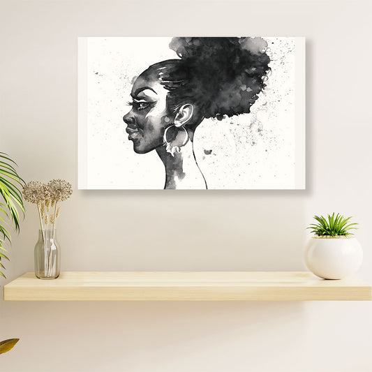 African Americans Afro Canvas Wall Art | Woman Art Painting | Black Pride Gift for Black Girl