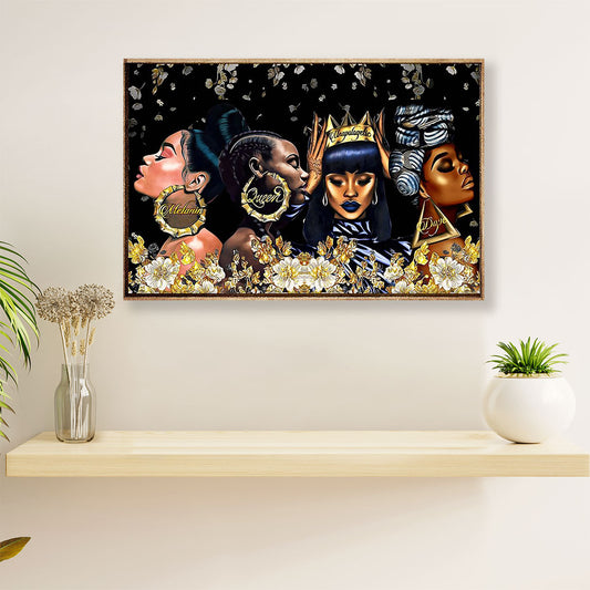 African Americans Afro Canvas Wall Art | Black Queen | Black Pride Gift for Black Girl