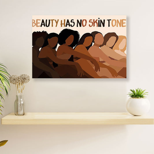 African Americans Afro Canvas Wall Art | Beauty Has No Skin Tone - Different Colors | Black Pride Gift for Black Girl