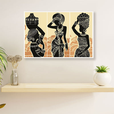 African Americans Afro Canvas Wall Art | Women Art | Black Pride Gift for Black Girl