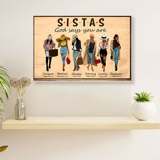 African Americans Afro Canvas Wall Art | God Says You Are | Black Pride Gift for Black Girl