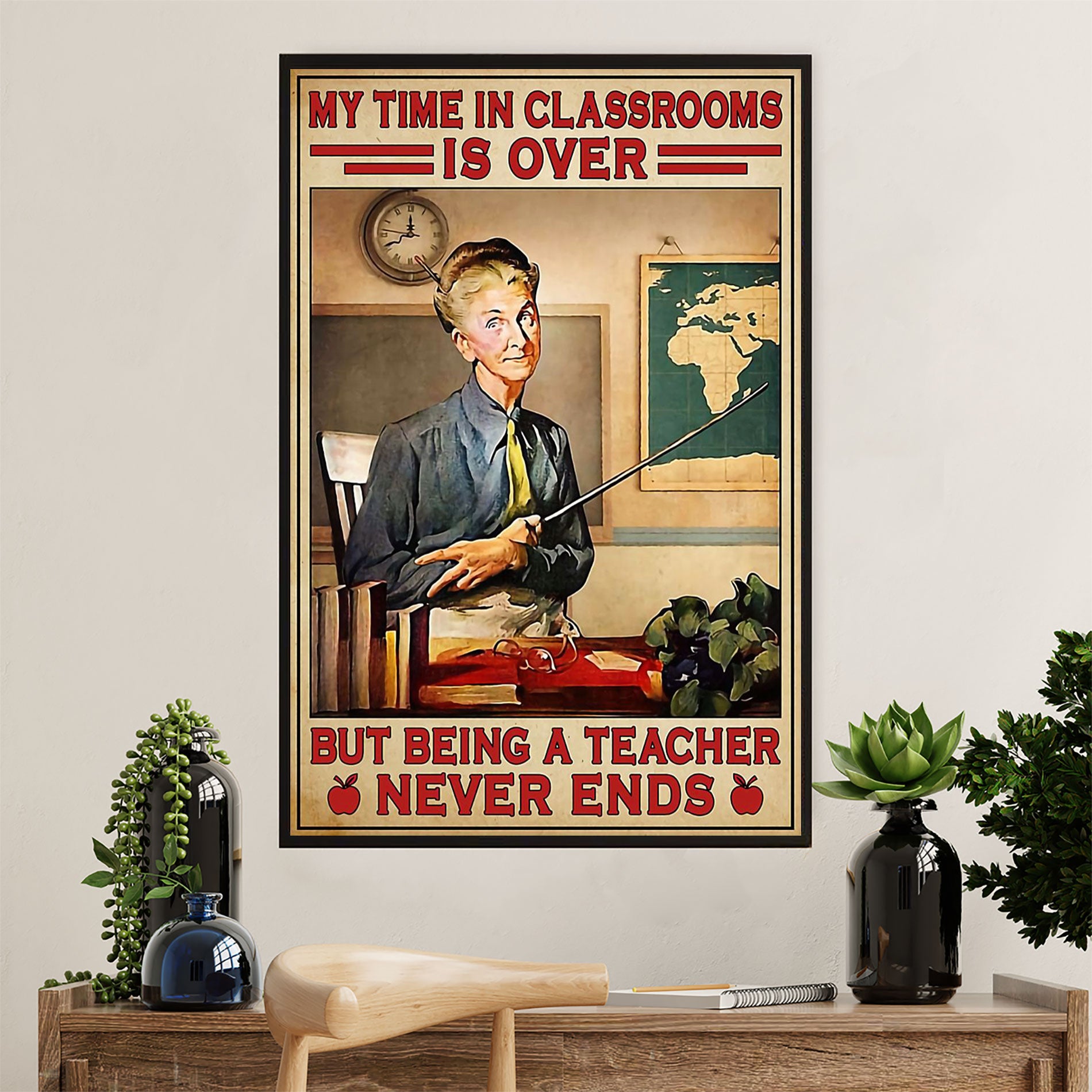 Teacher Classroom Canvas Wall Art | Retired Teacher | Back To School Gift for Teacher