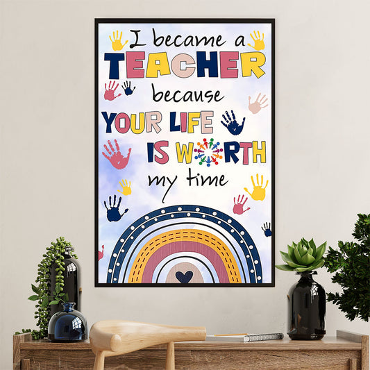 Teacher Classroom Poster | I Became A Teacher Because | Wall Art Back To School Gift for Teacher