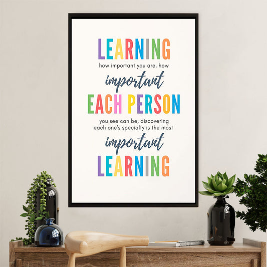 Teacher Classroom Poster | Learning How Important You Are | Wall Art Back To School Gift for Teacher