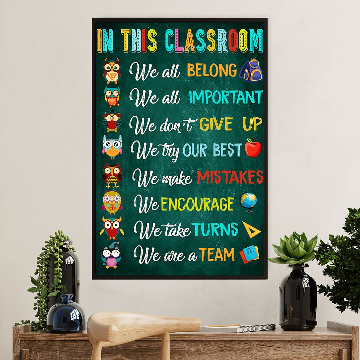Teacher Classroom Canvas Wall Art | Students In This Classroom | Back To School Gift for Teacher