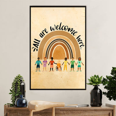 Teacher Classroom Poster | All Are Welcome Here | Wall Art Back To School Gift for Teacher