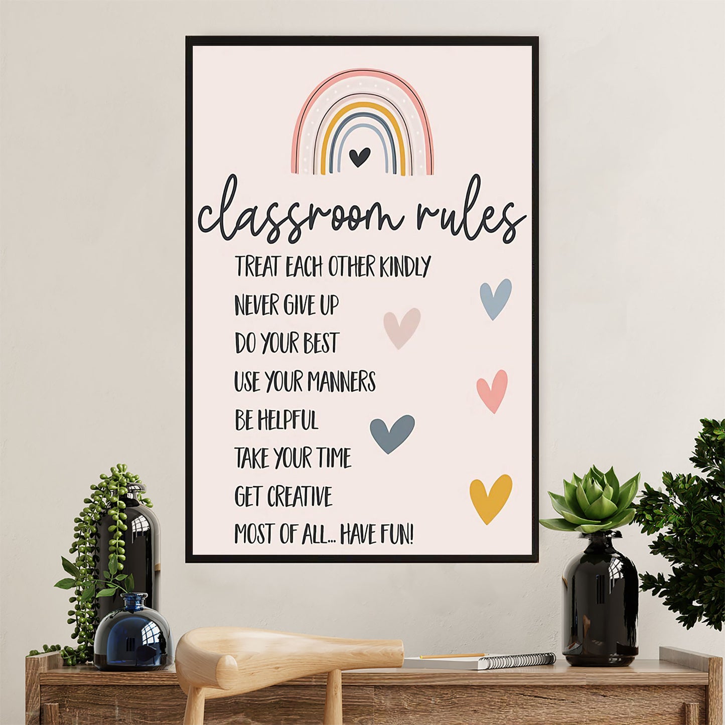 Teacher Classroom Poster | Student Classroom Rules | Wall Art Back To School Gift for Teacher