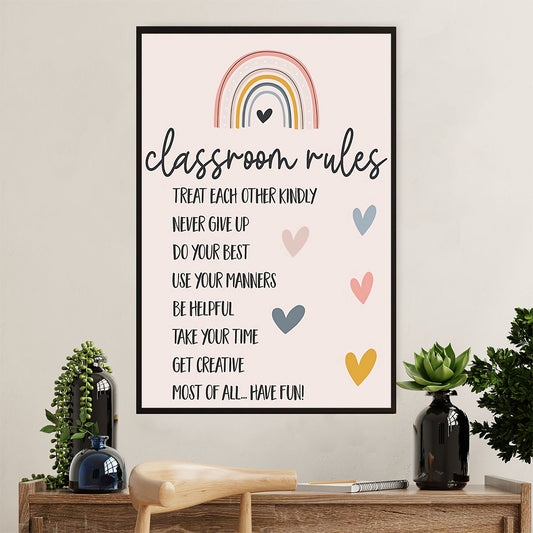 Teacher Classroom Poster | Student Classroom Rules | Wall Art Back To School Gift for Teacher
