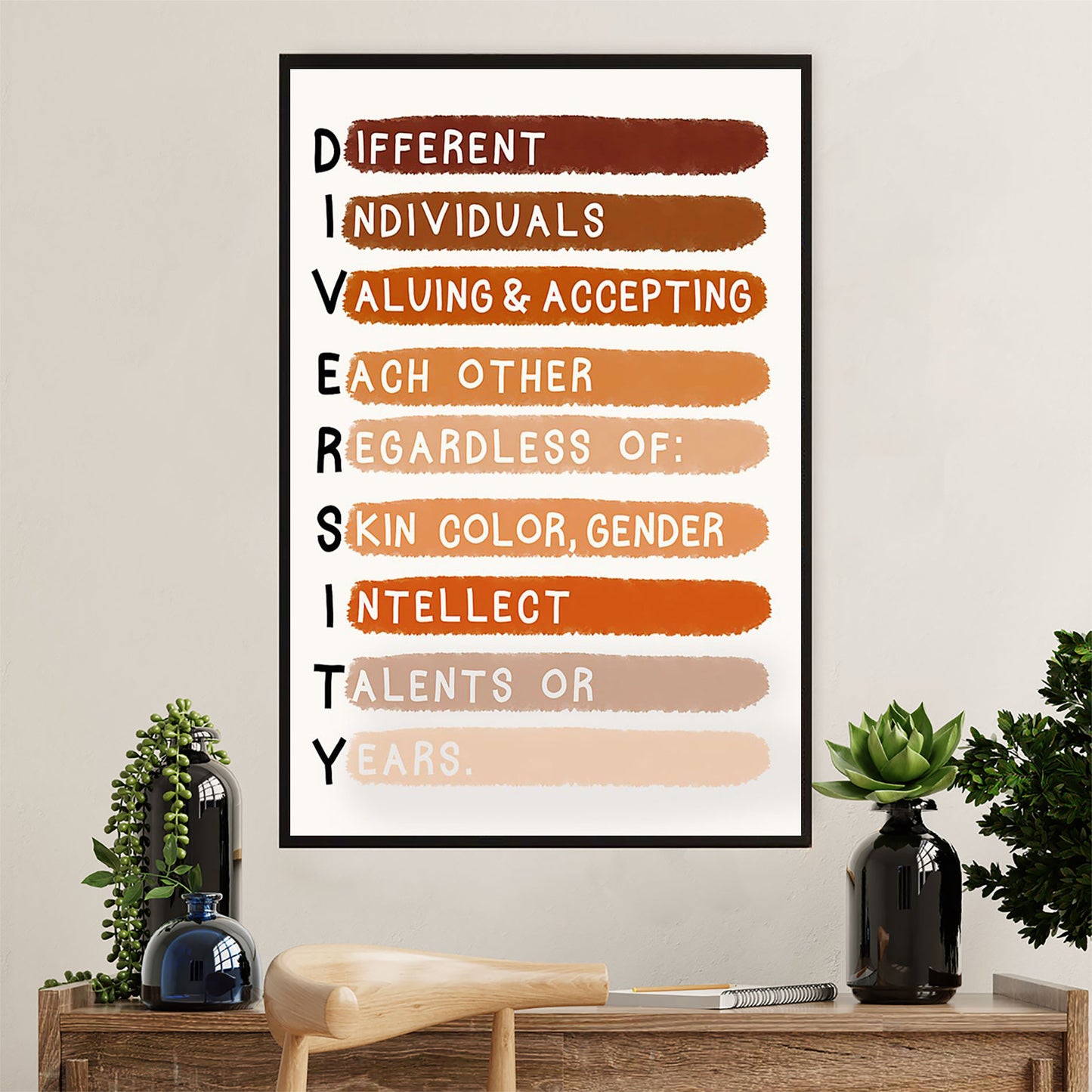 Teacher Classroom Poster | Diversity | Wall Art Back To School Gift for Teacher