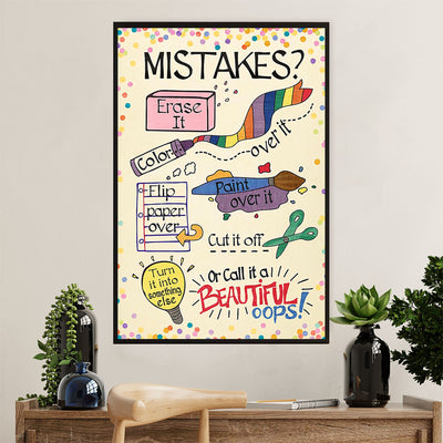 Teacher Classroom Poster | Mistakes | Wall Art Back To School Gift for Teacher