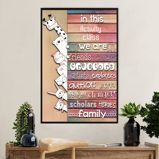 Teacher Classroom Poster | In This Activity Class | Wall Art Back To School Gift for Teacher