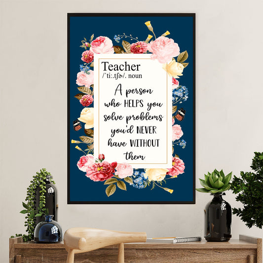 Teacher Classroom Poster | Teacher Definition | Wall Art Back To School Gift for Teacher