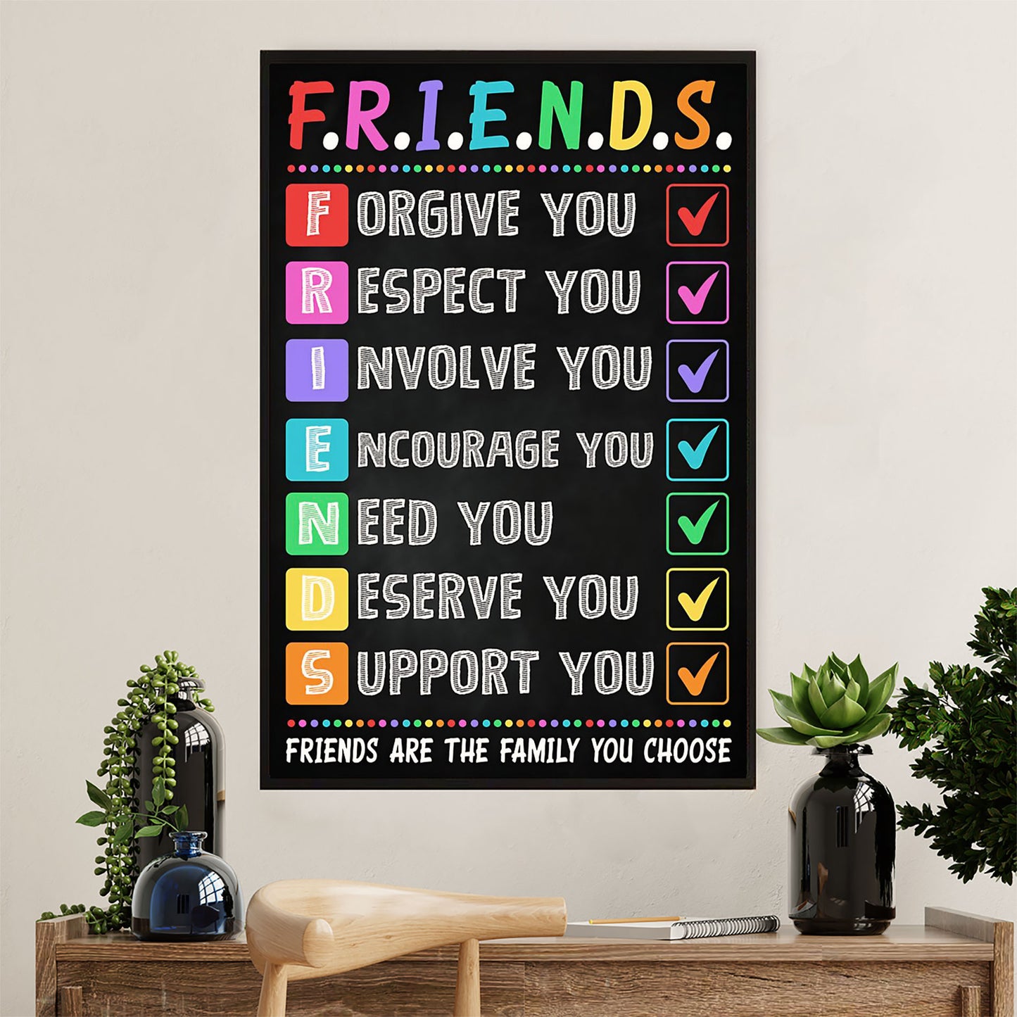 Teacher Classroom Poster | FRIENDS | Wall Art Back To School Gift for Teacher