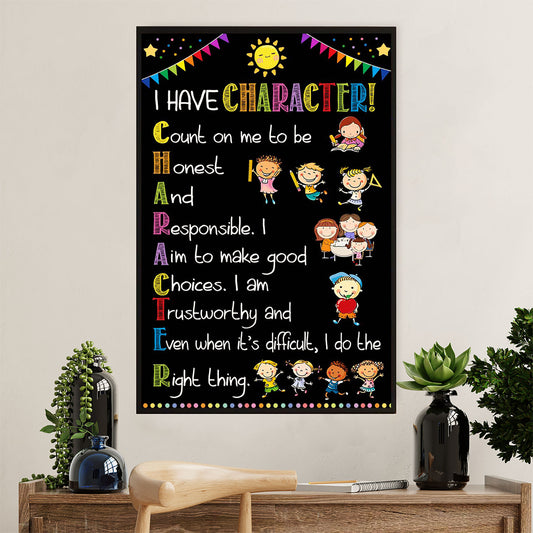 Teacher Classroom Poster | I Have Character | Wall Art Back To School Gift for Teacher