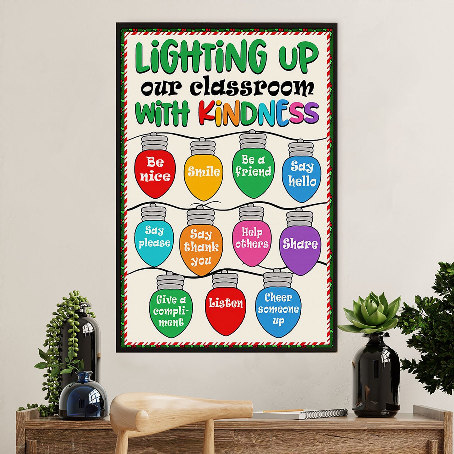 Teacher Classroom Poster | Lighting up Our Classroom | Wall Art Back To School Gift for Teacher