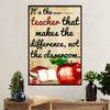Teacher Classroom Canvas Wall Art | Teacher That Makes The Difference | Back To School Gift for Teacher