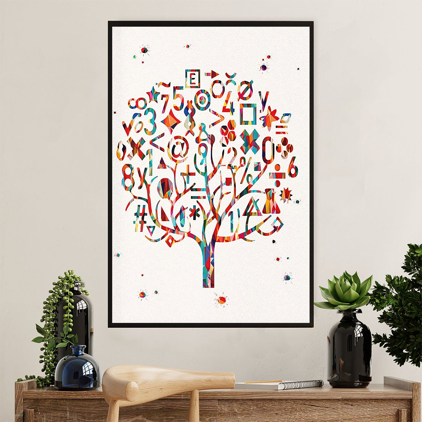 Teacher Classroom Poster | Math Equations Tree | Wall Art Back To School Gift for Teacher