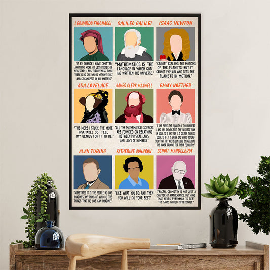 Teacher Classroom Poster | Math Scientist | Wall Art Back To School Gift for Teacher