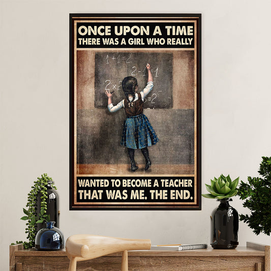 Teacher Classroom Poster | Girl Wanted To Become A Teacher | Wall Art Back To School Gift for Teacher