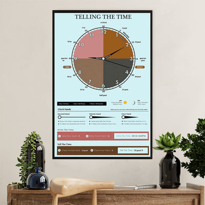 Teacher Classroom Poster | Telling The Time | Wall Art Back To School Gift for Teacher