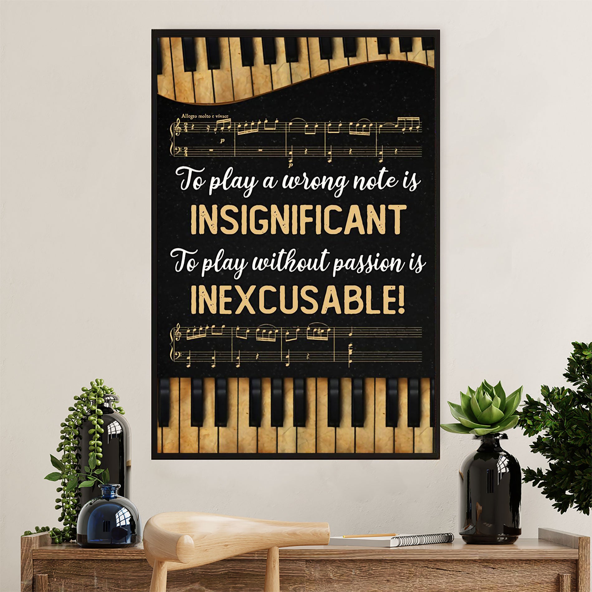 Teacher Classroom Canvas Wall Art | Play A Wrong Note | Back To School Gift for Teacher