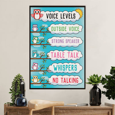 Teacher Classroom Poster | Voice Levels | Wall Art Back To School Gift for Teacher