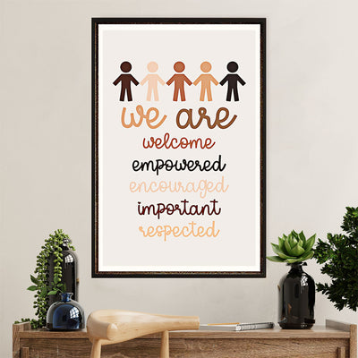 Teacher Classroom Canvas Wall Art | We Are Welcome, Empowered | Back To School Gift for Teacher
