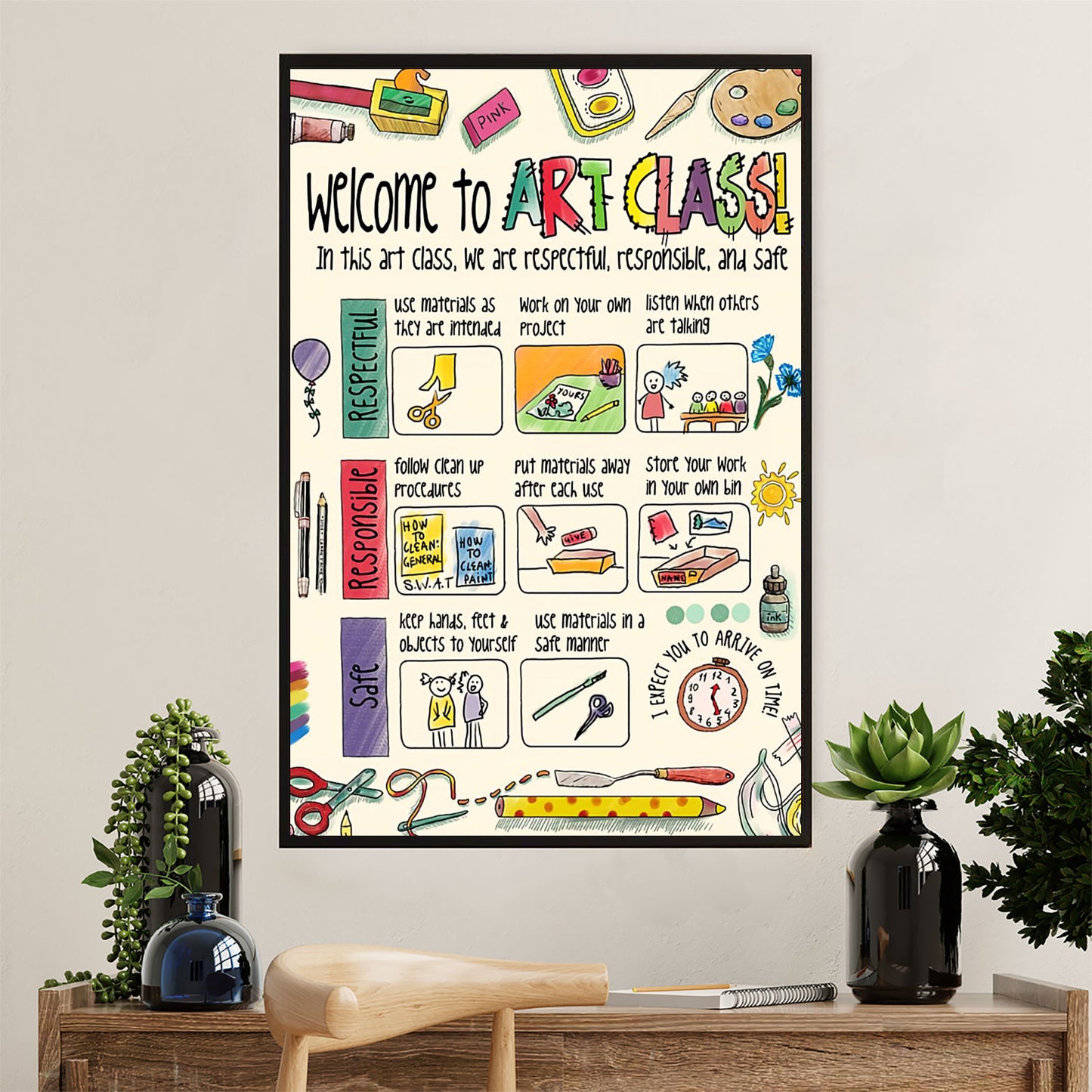 Teacher Classroom Poster | Art Class | Wall Art Back To School Gift for Teacher