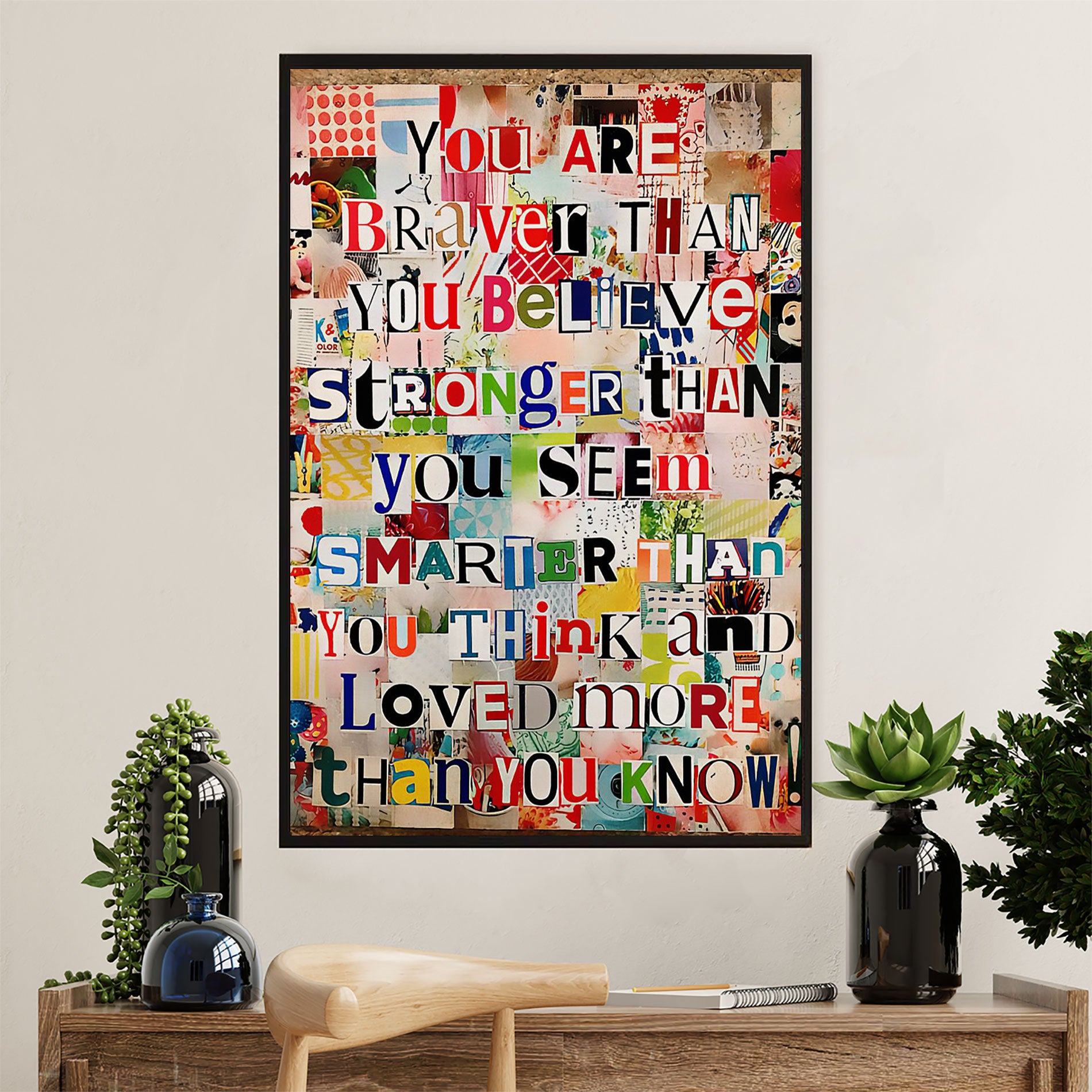 Teacher Classroom Canvas Wall Art | Braver Than You Believe | Back To School Gift for Teacher