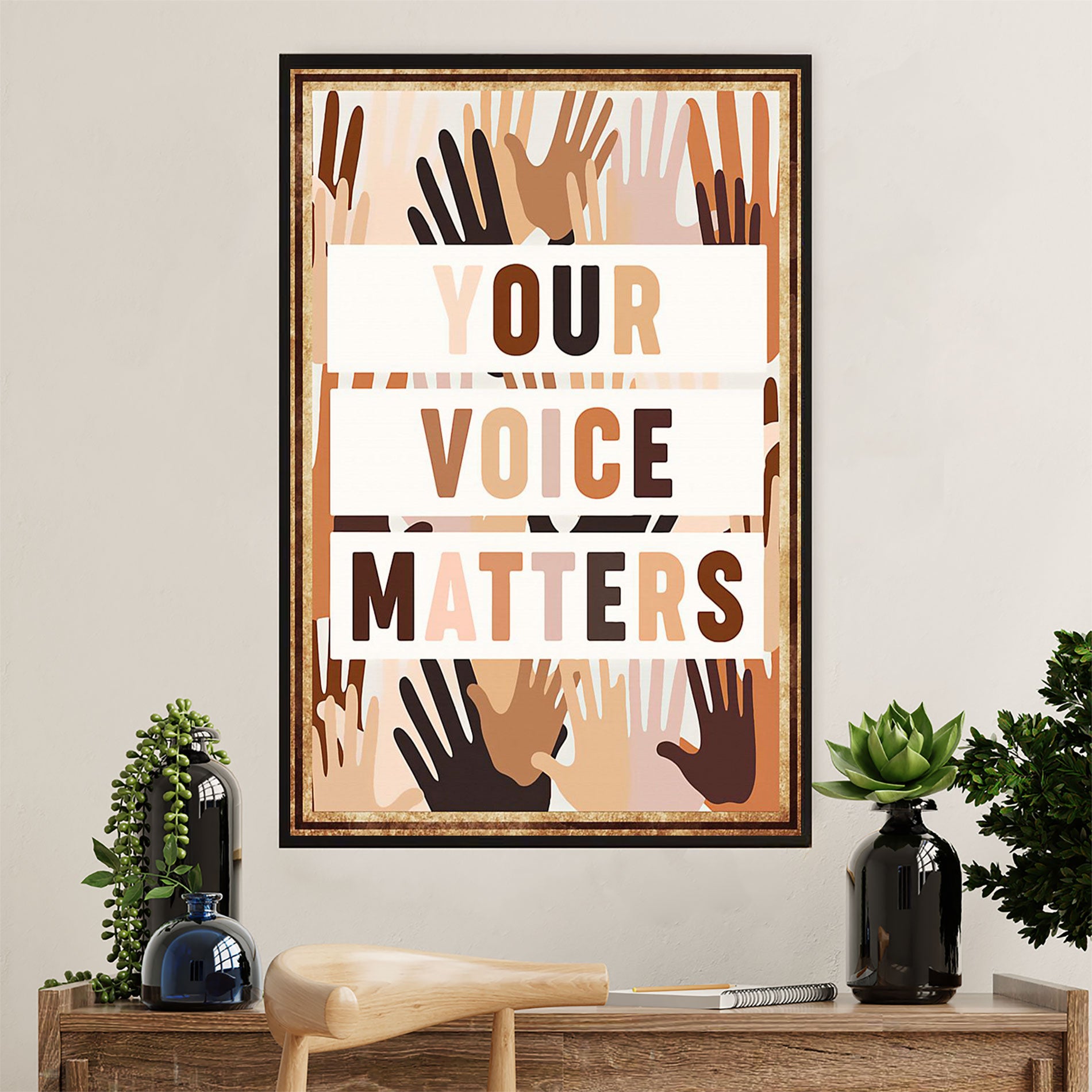 Teacher Classroom Canvas Wall Art | Different Colors - Your Voice Matters | Back To School Gift for Teacher