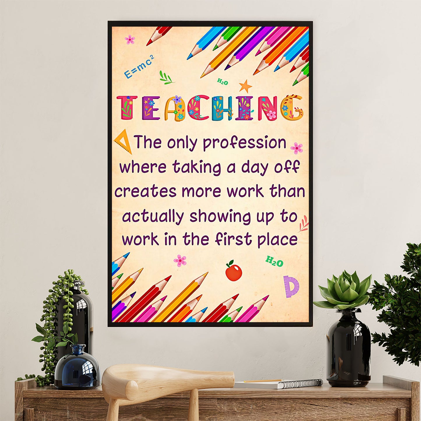 Teacher Classroom Poster | Teaching Profession | Wall Art Back To School Gift for Teacher