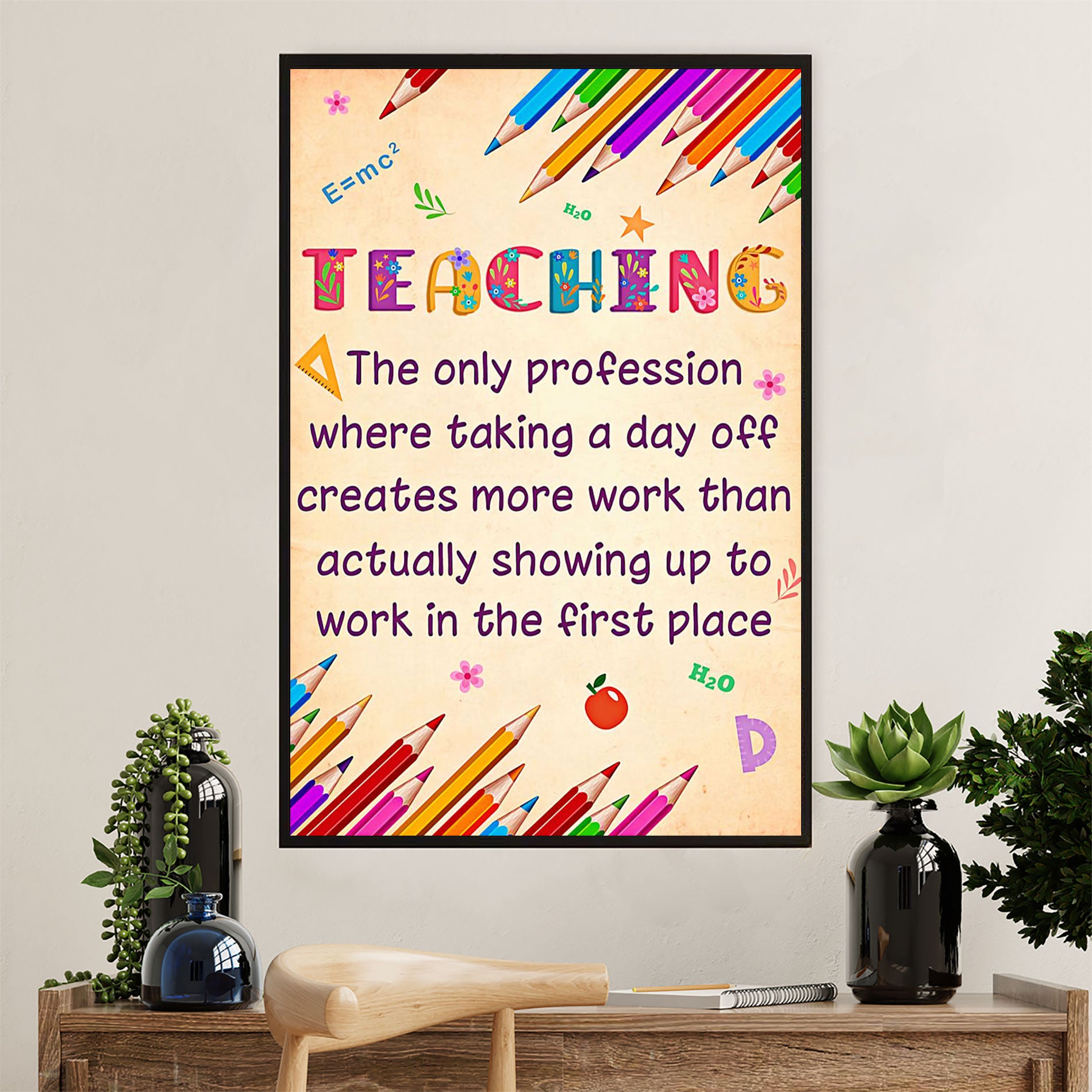 Teacher Classroom Poster | Teaching Profession | Wall Art Back To School Gift for Teacher