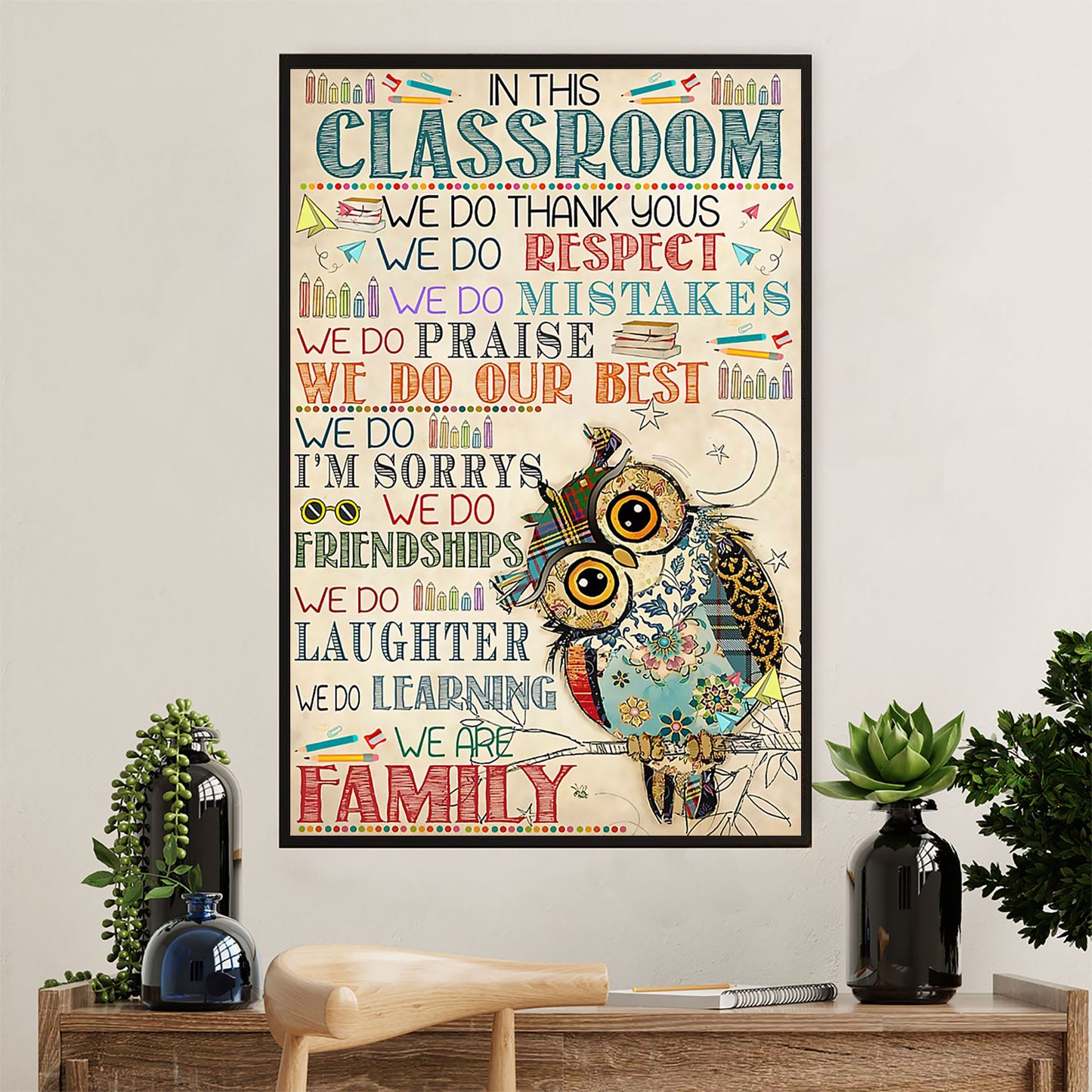 Teacher Classroom Canvas Wall Art | In This Classroom | Back To School Gift for Teacher