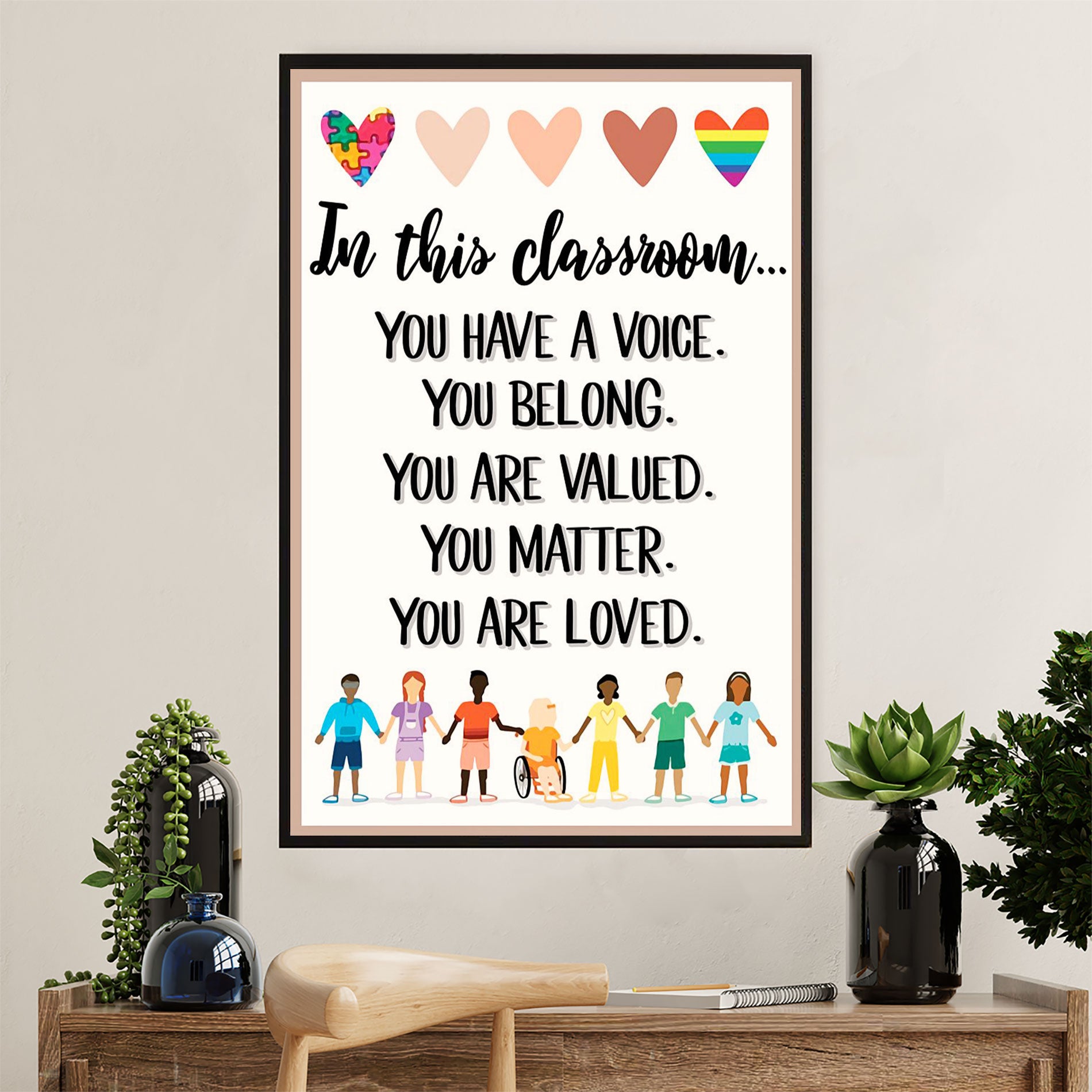 Teacher Classroom Canvas Wall Art | In This Classroom | Back To School Gift for Teacher