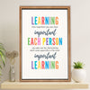 Teacher Classroom Poster | Learning How Important You Are | Wall Art Back To School Gift for Teacher