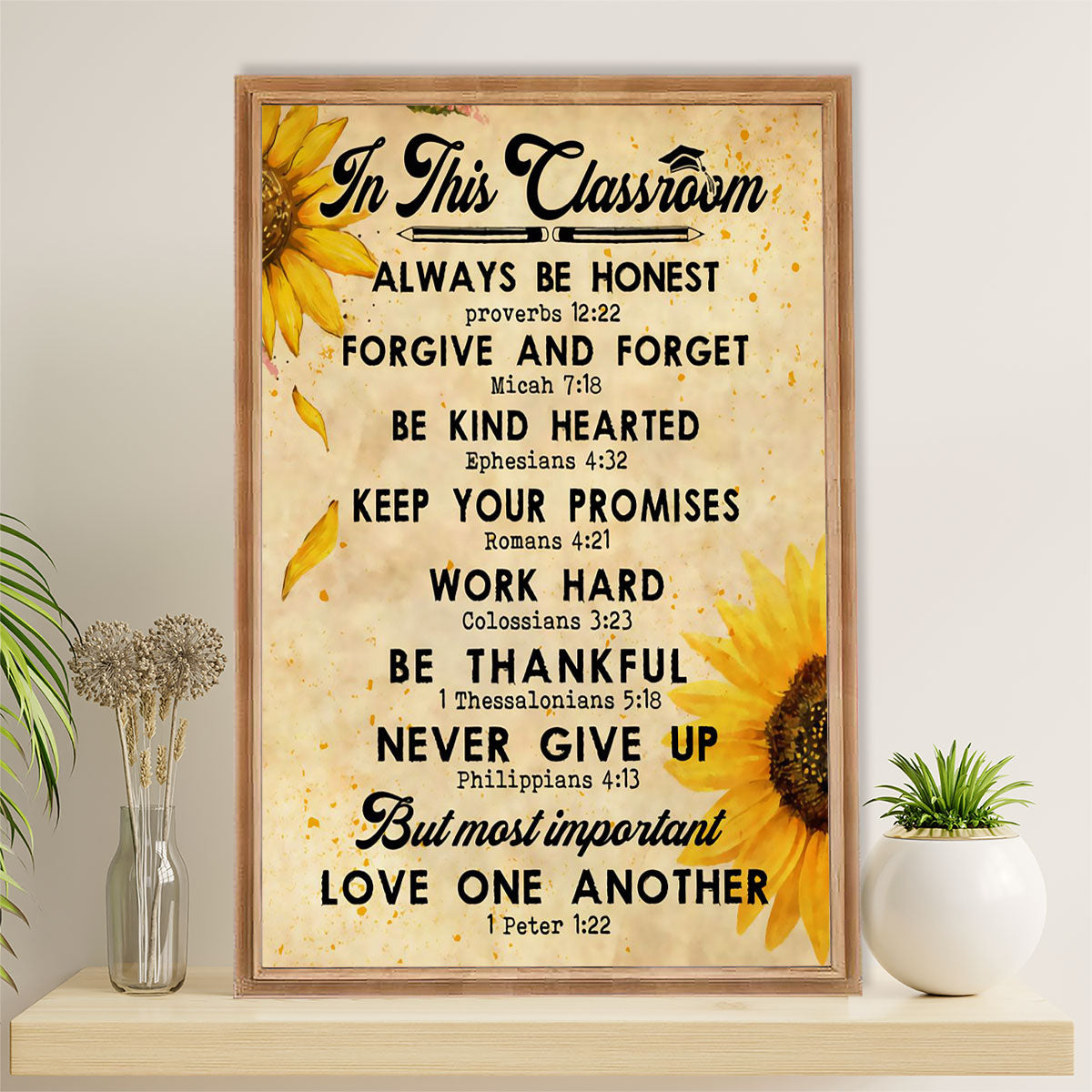 Teacher Classroom Canvas Wall Art | In This Classroom | Back To School Gift for Teacher