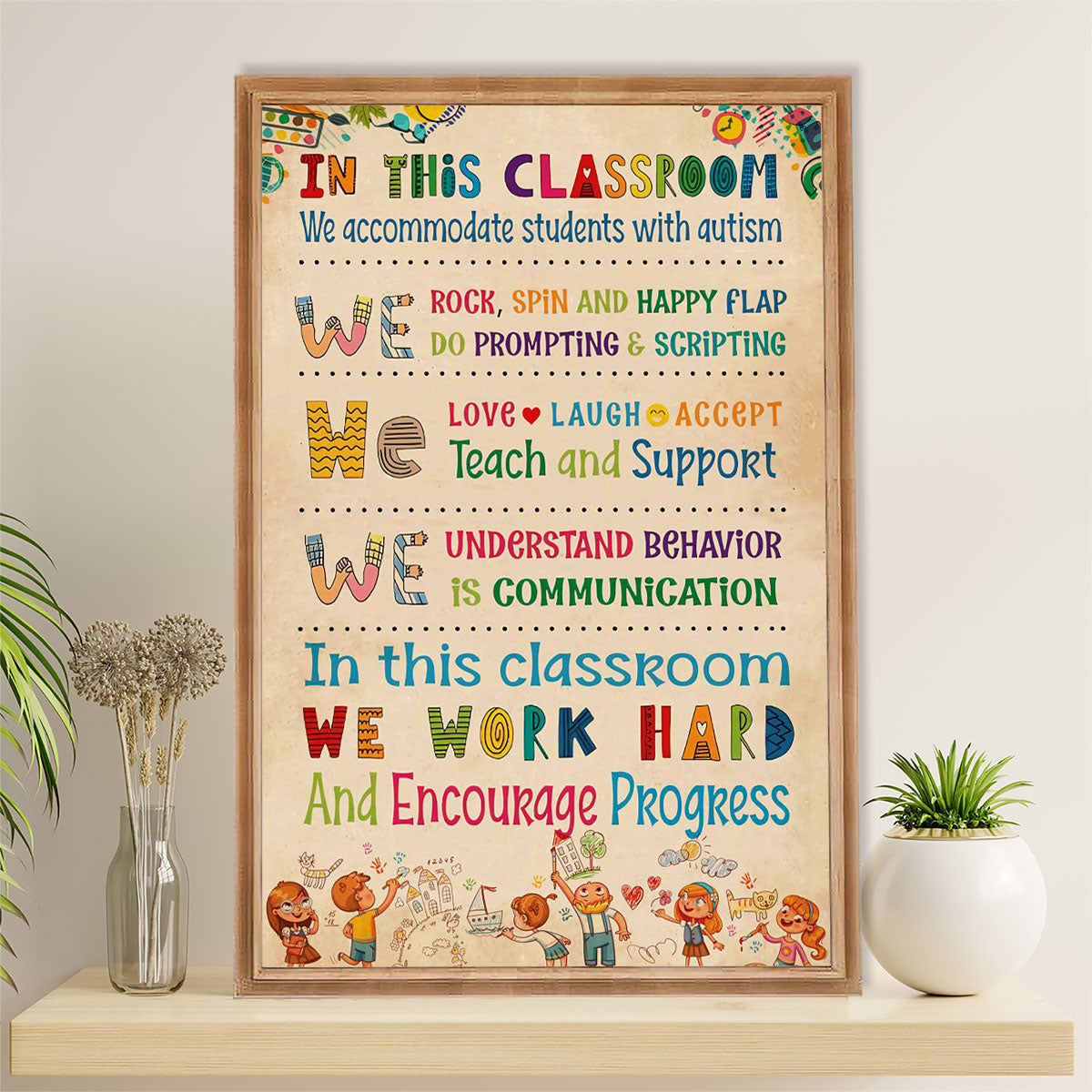 Teacher Classroom Canvas Wall Art | In This Classroom | Back To School Gift for Teacher