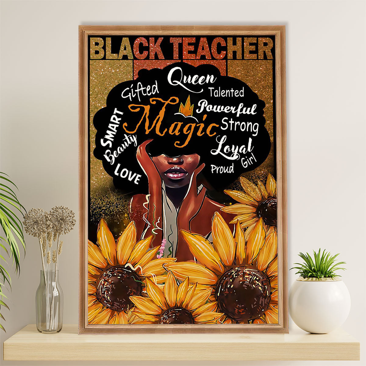 Teacher Classroom Canvas Wall Art | Black Teacher Black Pride | Back To School Gift for Teacher