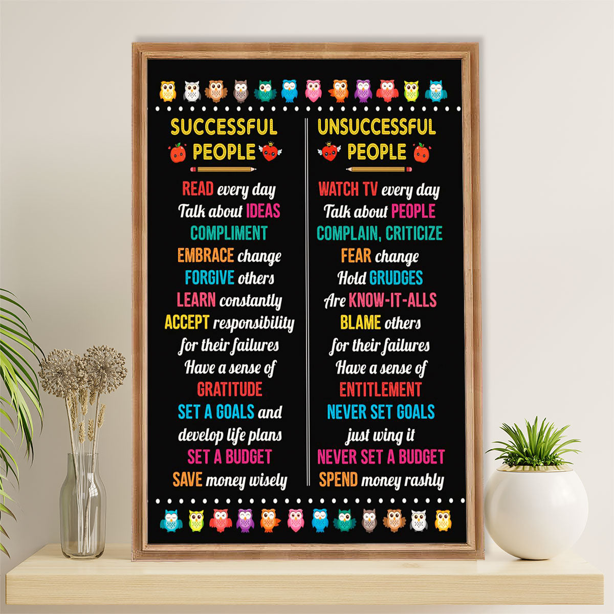 Teacher Classroom Canvas Wall Art | Successful People | Back To School Gift for Teacher