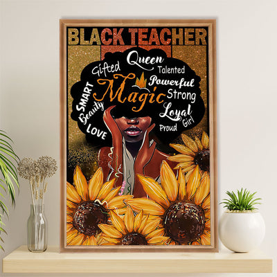 Teacher Classroom Poster | Black Teacher Black Pride | Wall Art Back To School Gift for Teacher