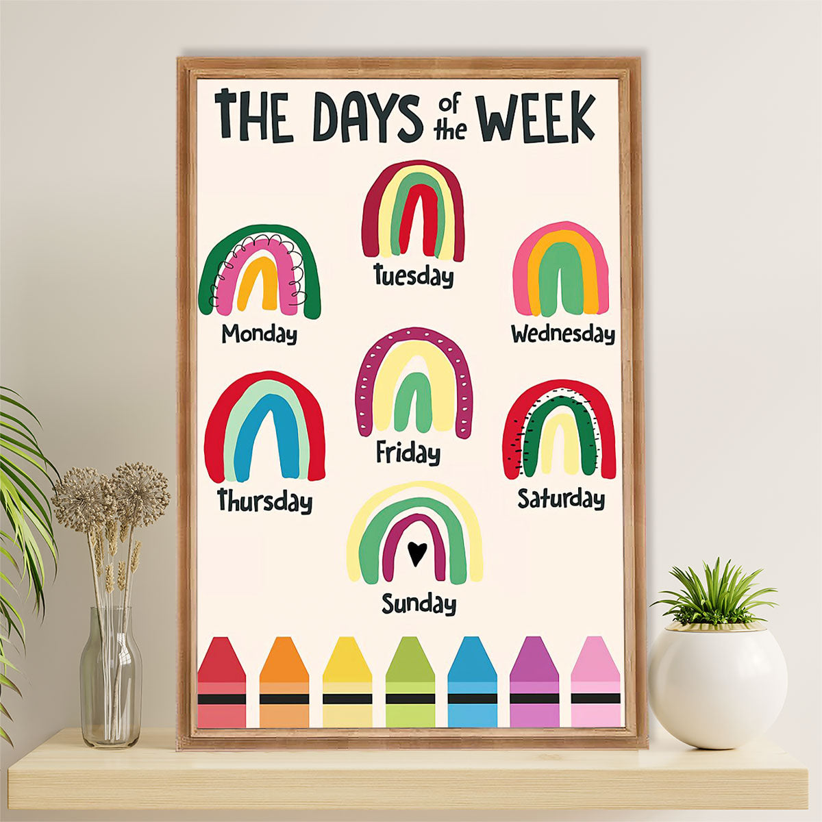 Teacher Classroom Canvas Wall Art | The Days Of The Week | Back To School Gift for Teacher