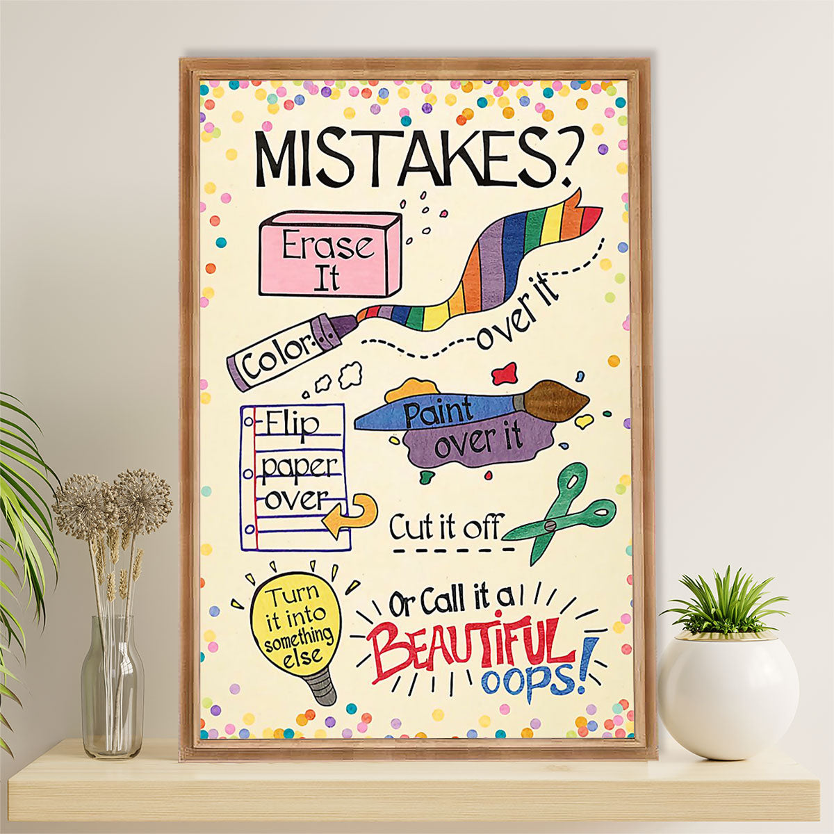 Teacher Classroom Poster | Mistakes | Wall Art Back To School Gift for Teacher