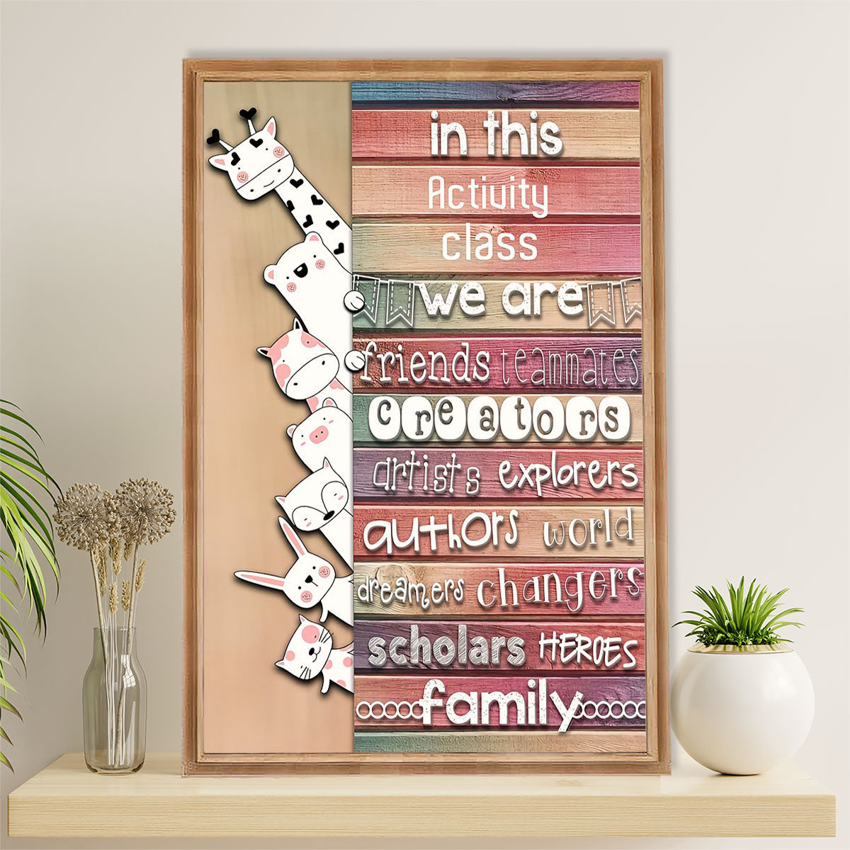 Teacher Classroom Canvas Wall Art | In This Activity Class | Back To School Gift for Teacher