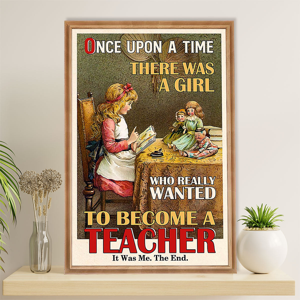 Teacher Classroom Poster | Girl Wanted To Become A Teacher | Wall Art Back To School Gift for Teacher
