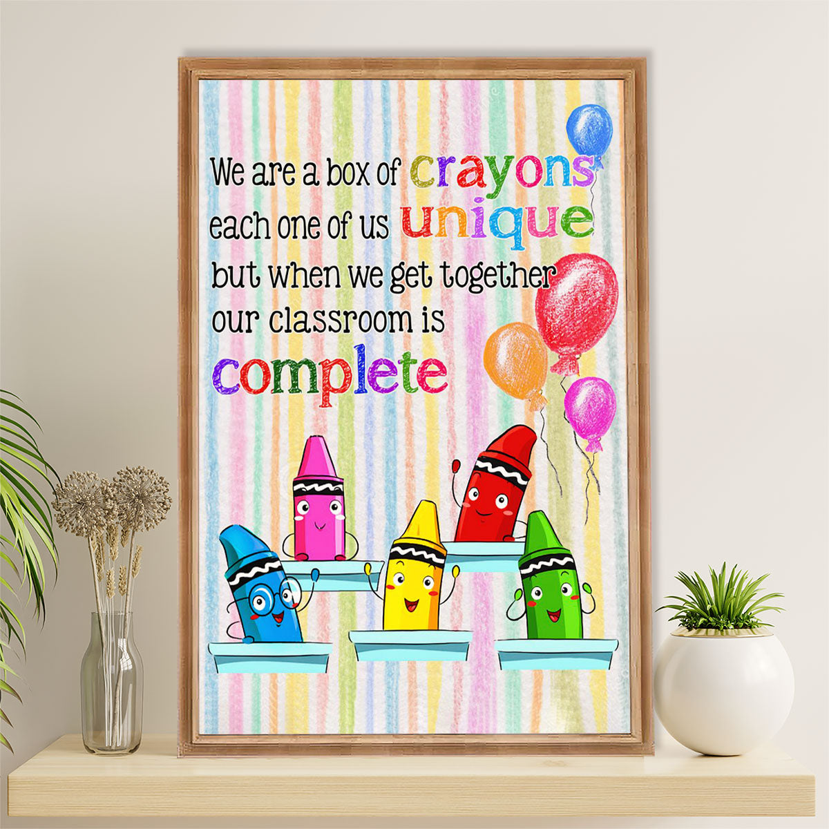 Teacher Classroom Poster | Box Of Crayons | Wall Art Back To School Gift for Teacher
