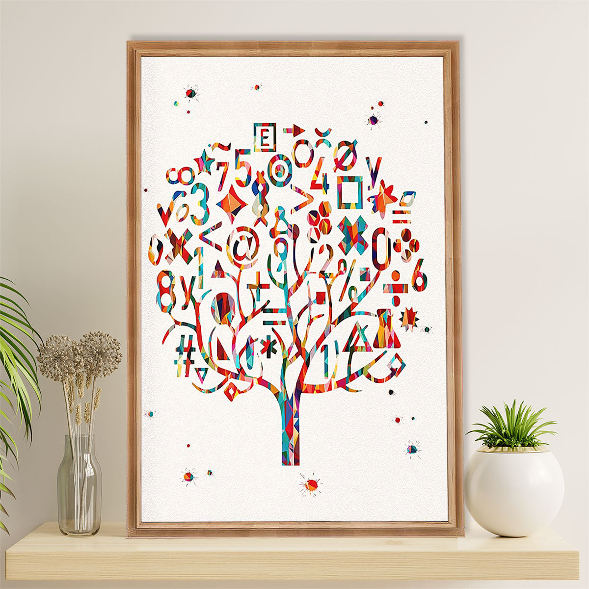 Teacher Classroom Poster | Math Equations Tree | Wall Art Back To School Gift for Teacher